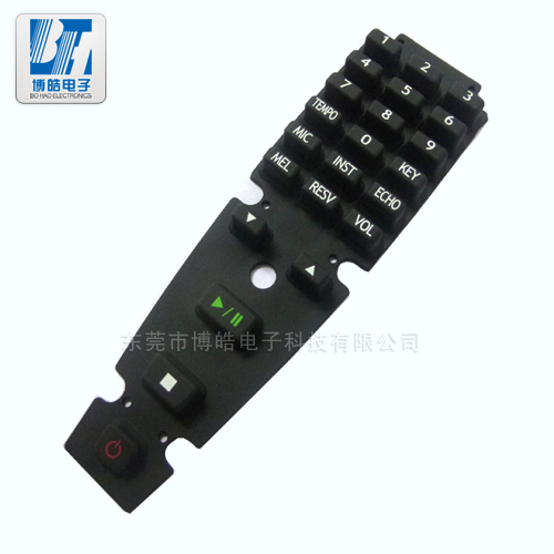 絲印字符遙控器硅膠按鍵|黑粒導電遙控器硅膠按鍵